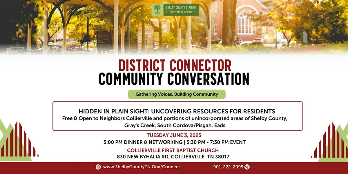 A Community Conversation with the Connector Program - Collierville & Eads, 3 June | Event in Collierville