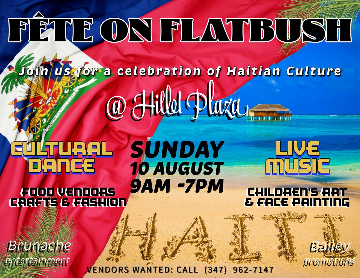 FÊTE ON FLATBUSH @ HILLEL PLAZA, 10 August | Event in Brooklyn | AllEvents