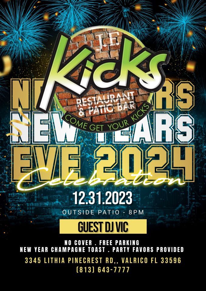 New Year’s Eve Bash, JF Kicks Restaurant & Patio Bar, Valrico, December