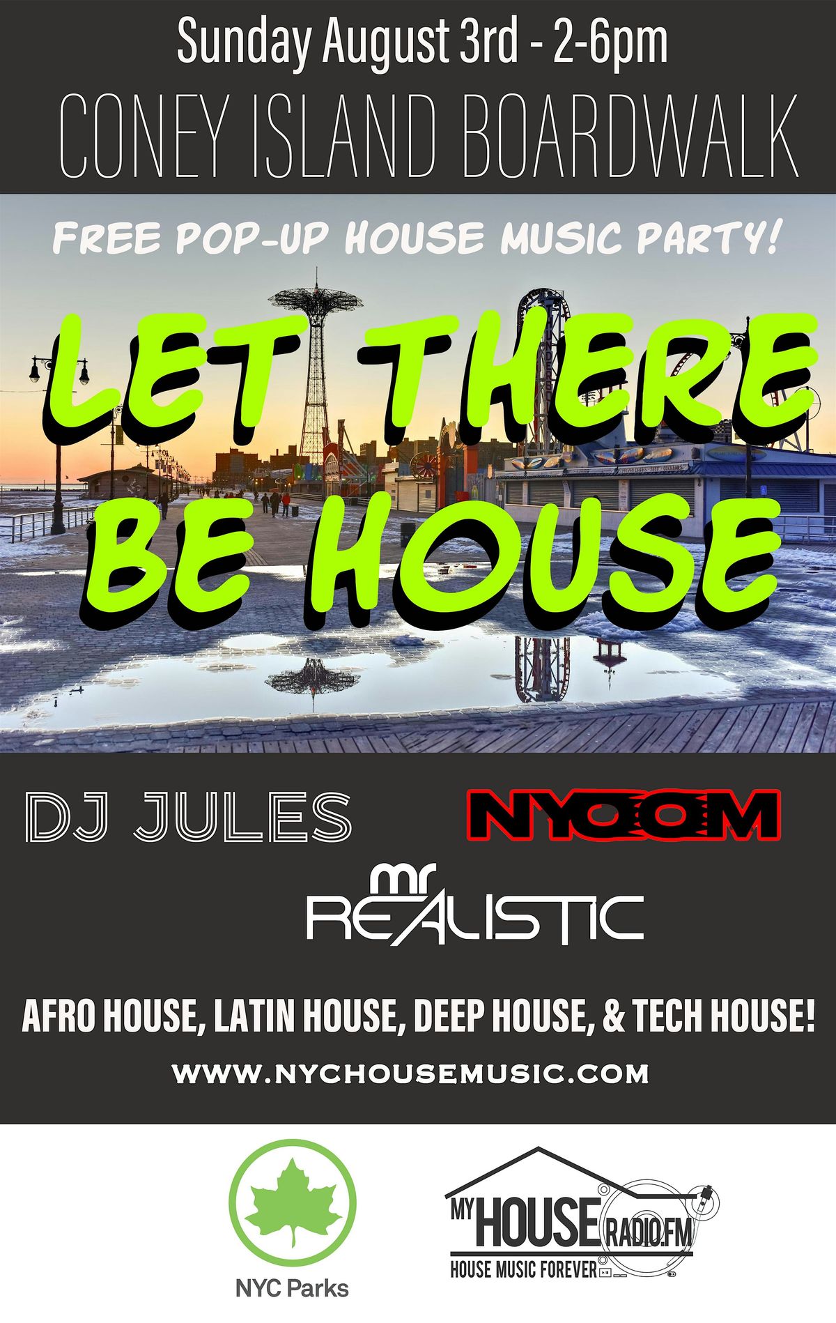 LET THERE BE HOUSE! *Free* Dance Party on the Coney Island Boardwalk!, 3 August | Event in Brooklyn | AllEvents