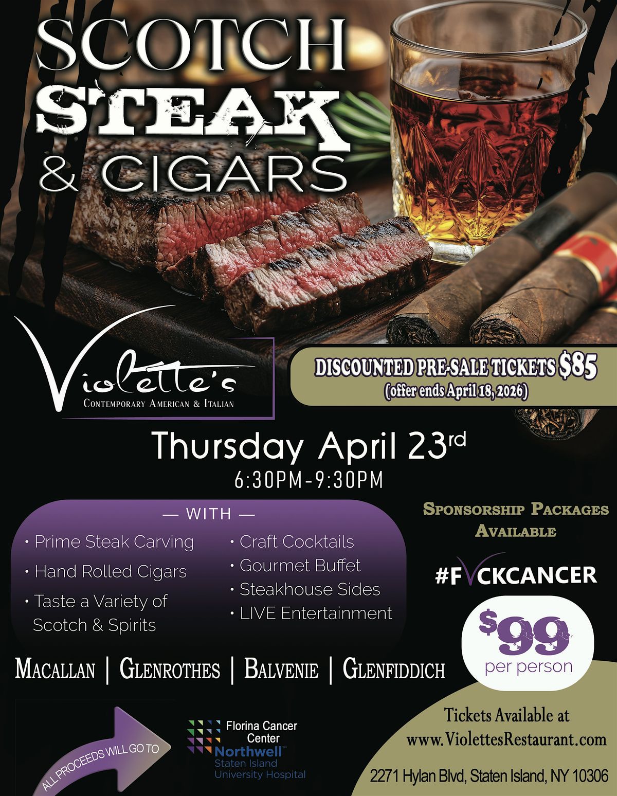 Scotch, Steak & Cigars, 23 April | Event in Staten Island | AllEvents