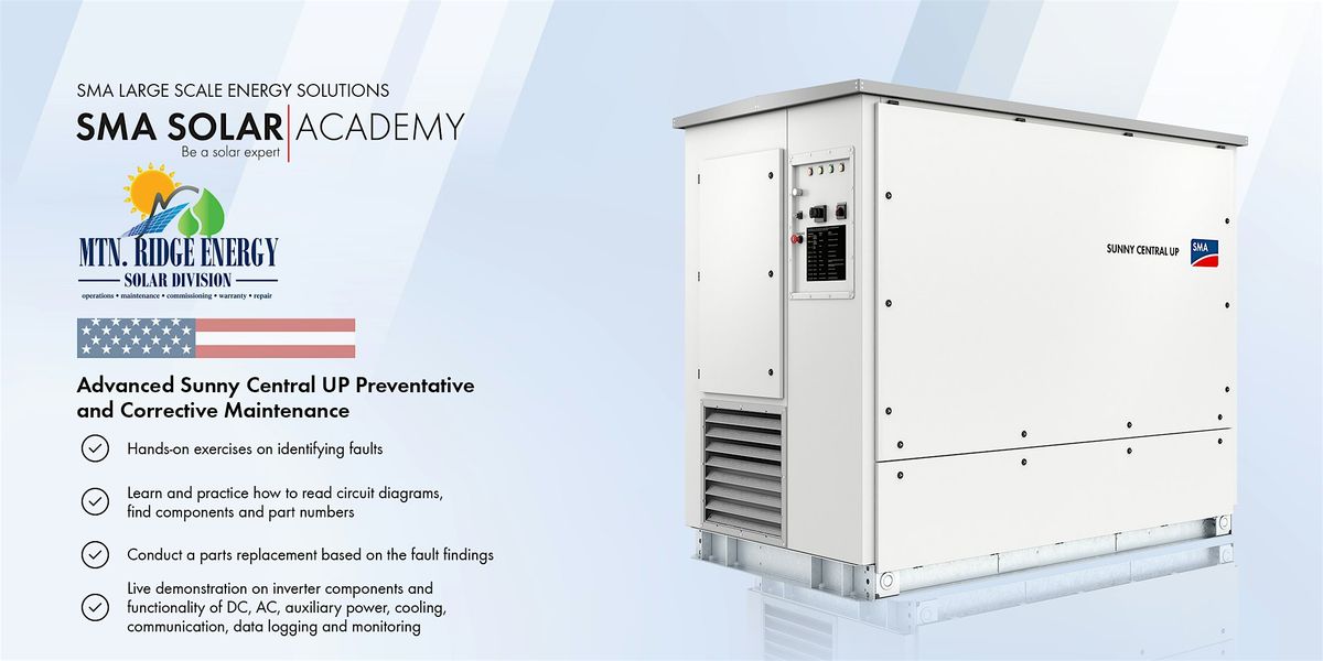Advanced Sunny Central UP Preventative and Corrective Maintenance, 20 October | Event in Greenbrier | AllEvents