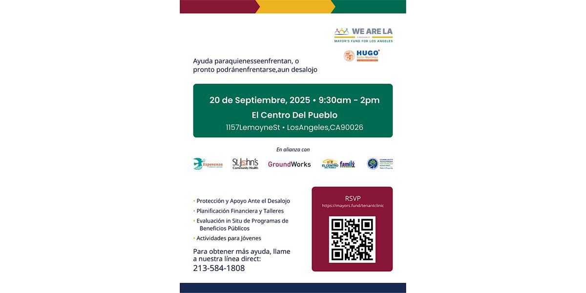 We Are LA Tenant Resource Clinic, 20 September | Event in Los Angeles | AllEvents