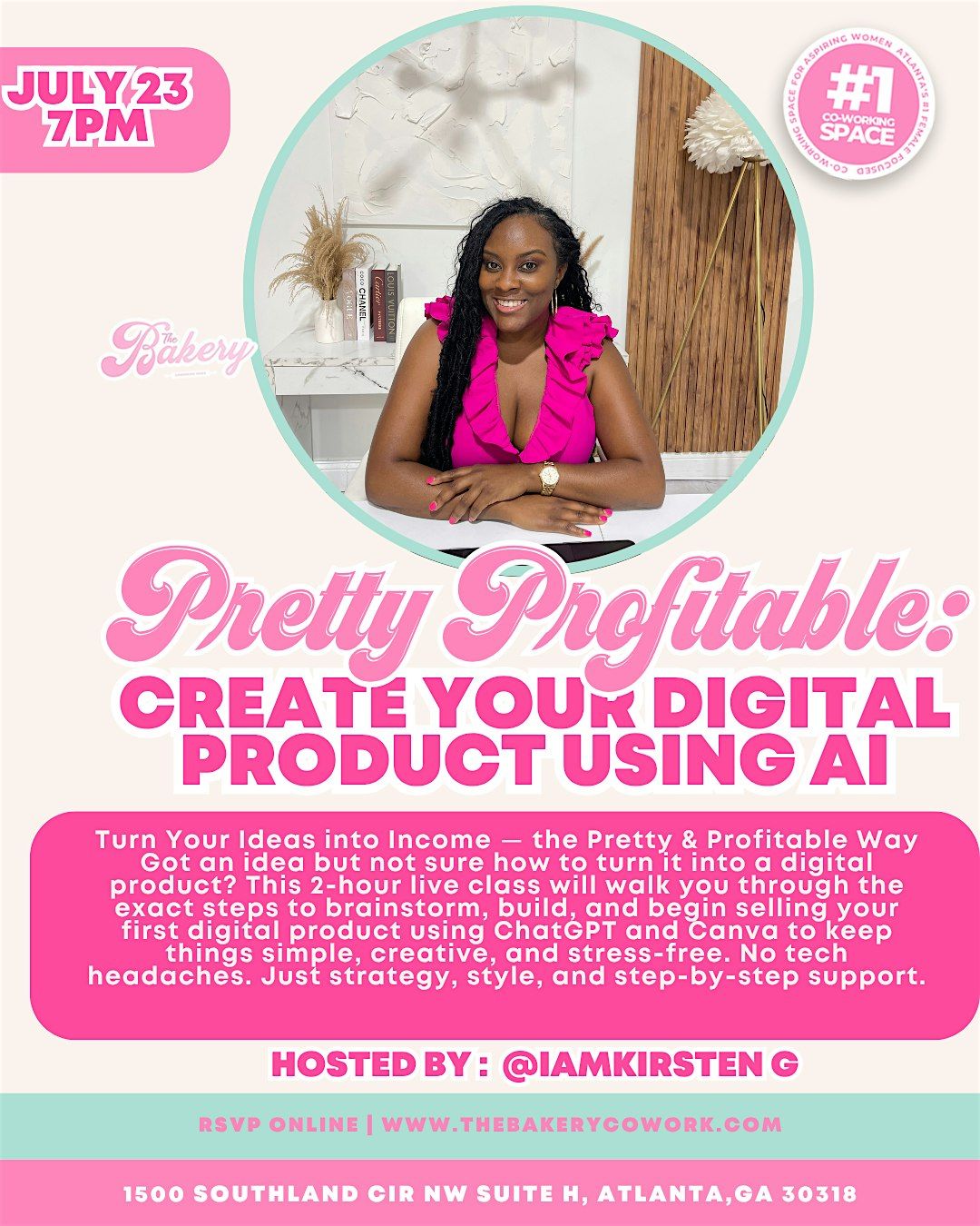 Pretty Profitable : Create Your Own Digital Product Using AI, 23 July | Event in Atlanta | AllEvents