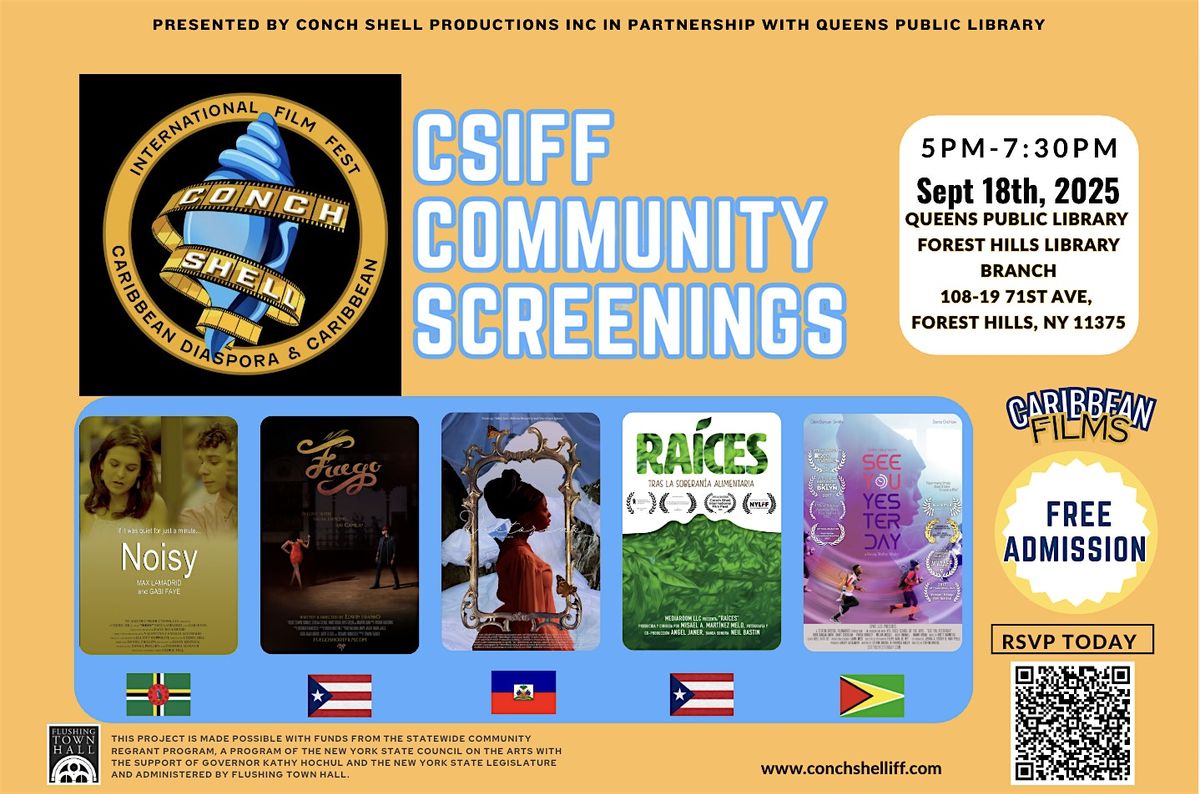 CSIFF Community Screenings at QPL Forest Hills, 18 September | Event in Queens | AllEvents