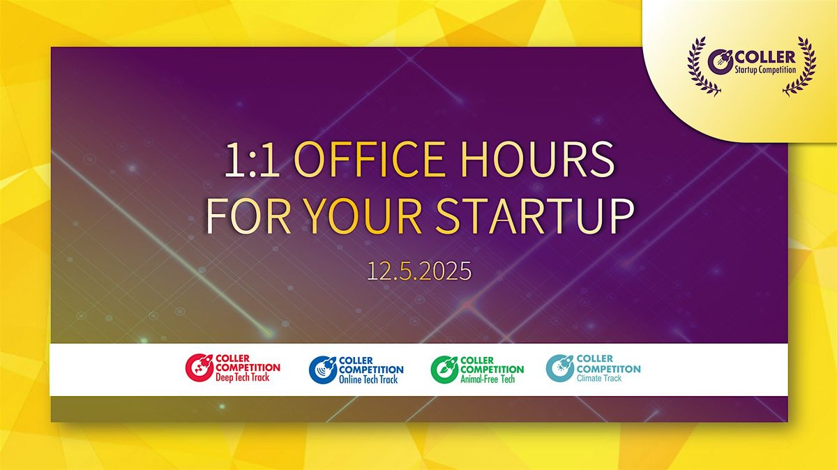 "OFFICE HOURS" for your Startup! Coller Startup Competition, 12 May | Event in תל אביב-יפו