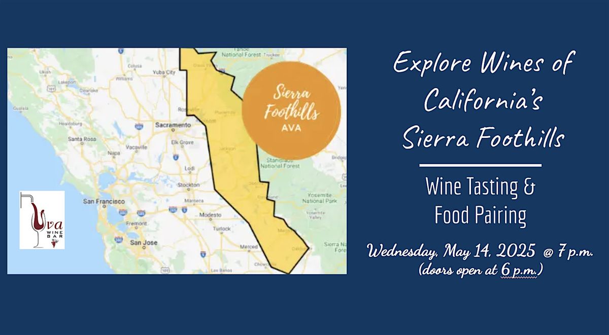 Wine Tasting &  Dinner: California Sierra Foothills, 14 May | Event in Plymouth | AllEvents