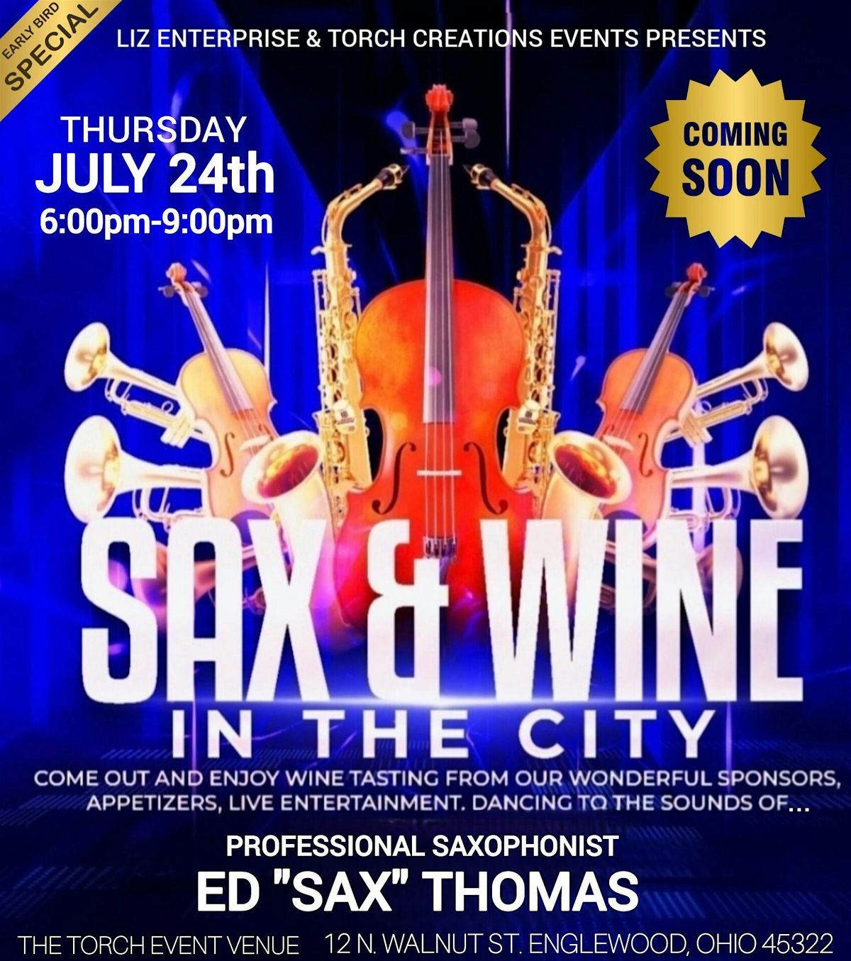 Sax and Wine in The City, 24 July | Event in Englewood | AllEvents