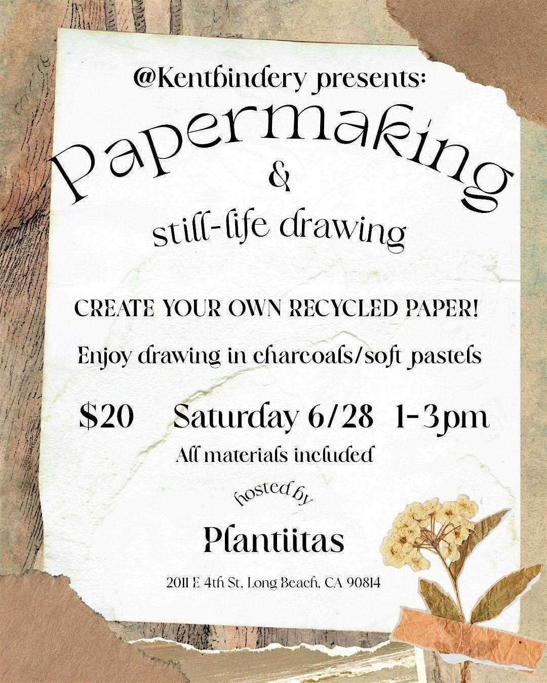 Recycled Flower Papermaking Workshop, 28 June | Event in Long Beach | AllEvents