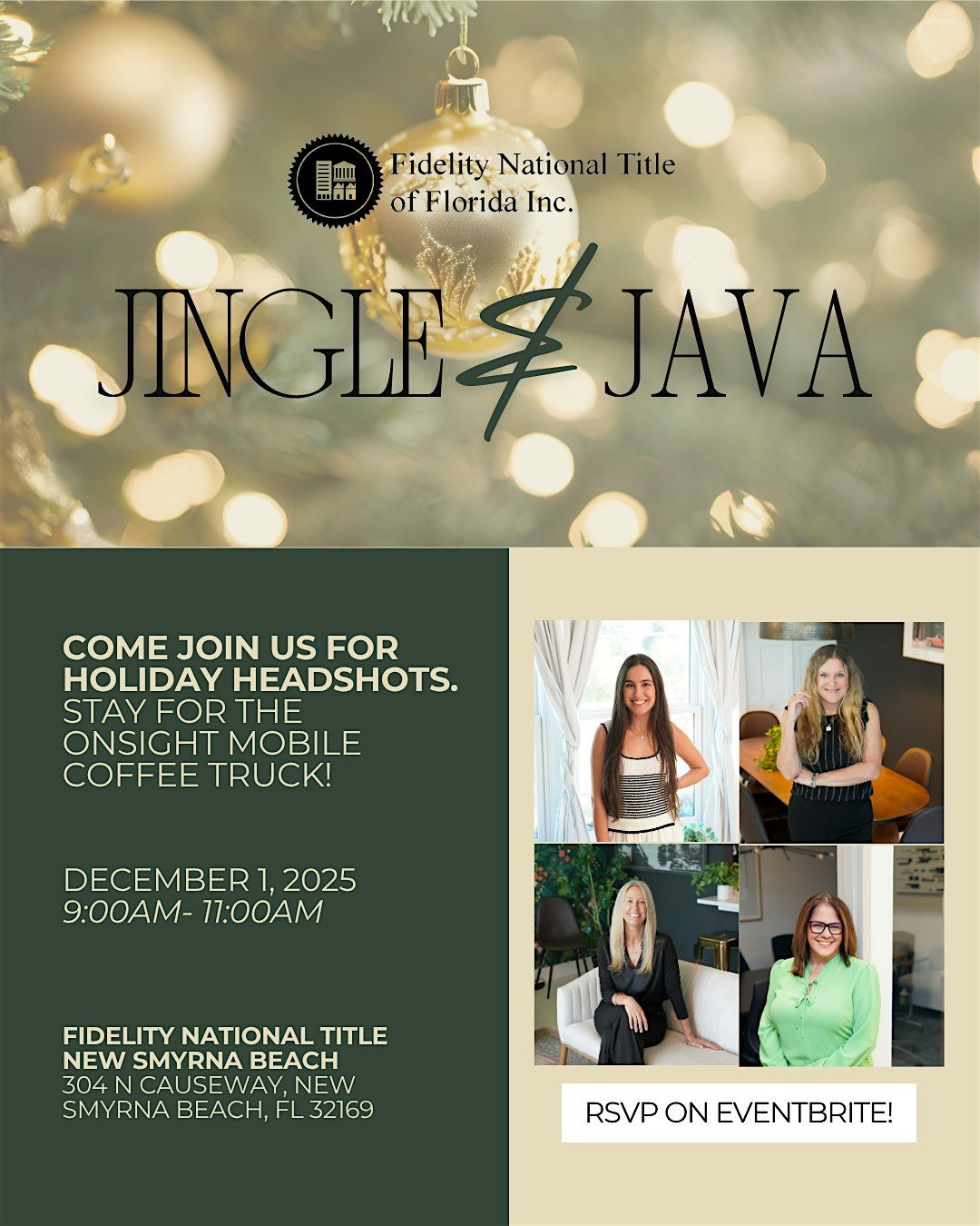 Jingle & Java | Coffee & Headshots Event, 1 December | Event in New Smyrna Beach | AllEvents