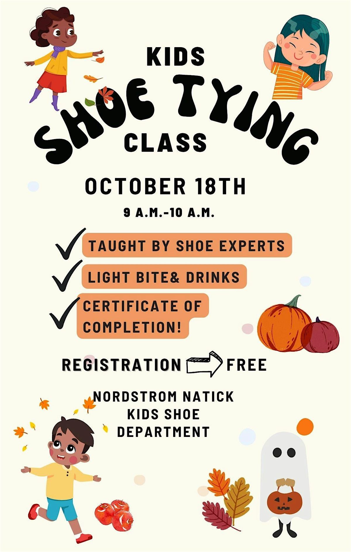 Shoe Tying Class, 18 October | Event in Natick | AllEvents
