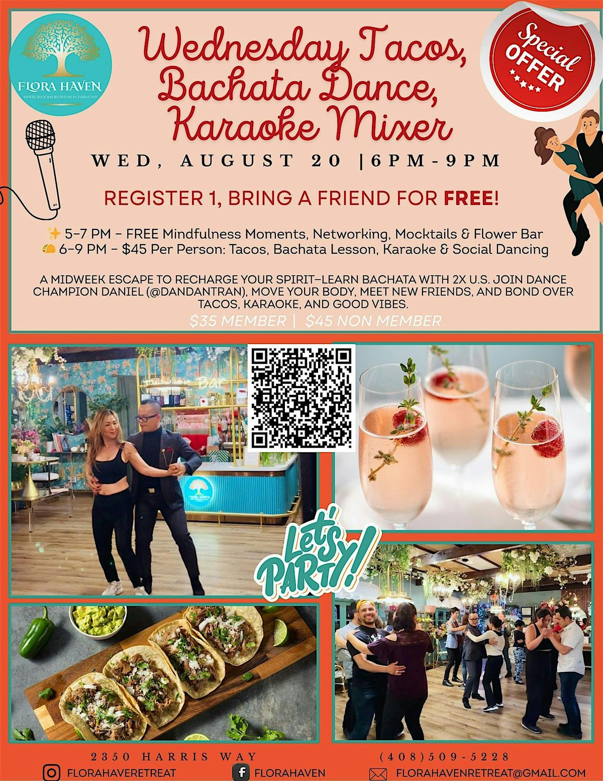 Bachata Dance Party with Tacos & Karaoke Mixer, 20 August | Event in San Jose | AllEvents