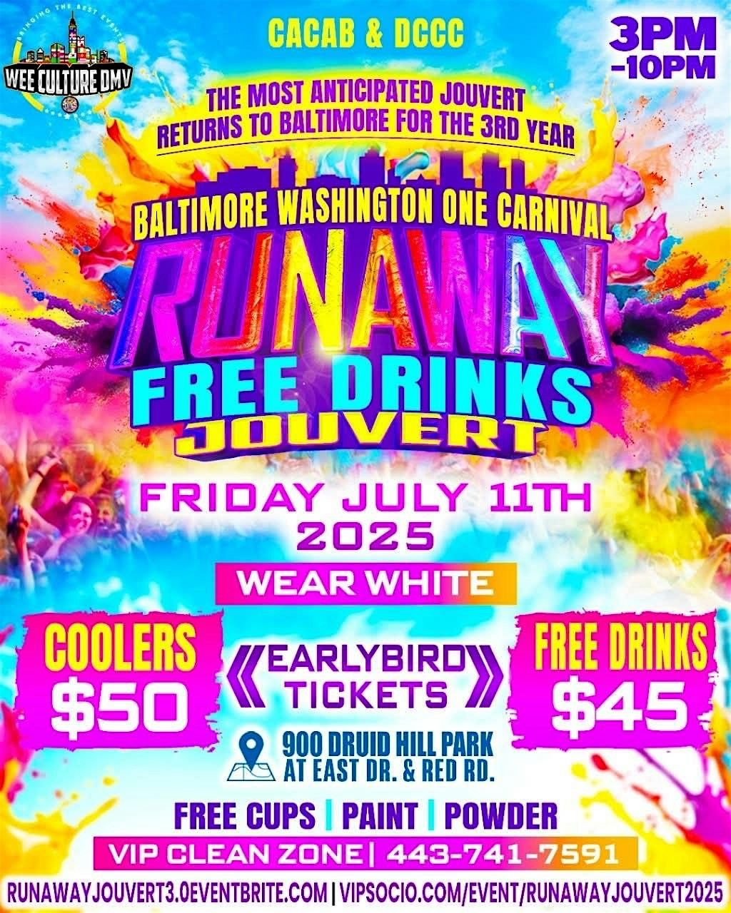 RUNAWAY JOUVERT, 11 July | Event in Baltimore | AllEvents