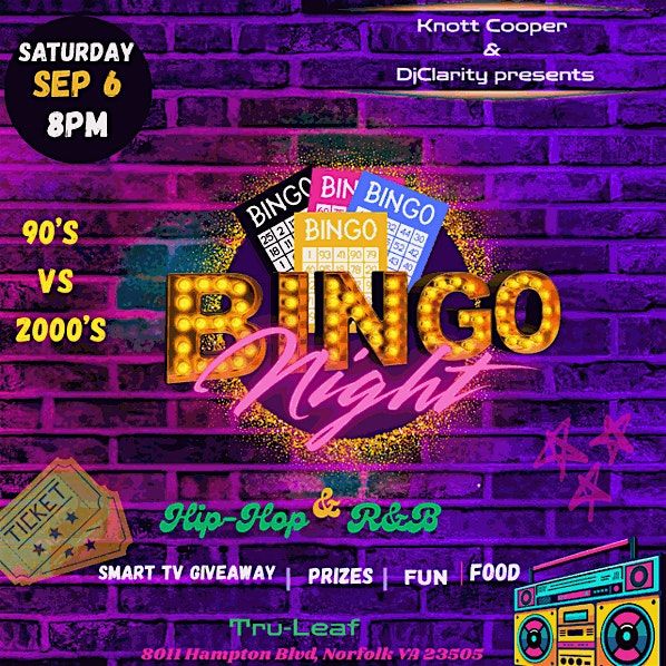 90'S VS 2000'S  Hip-Hop & R&B  Bingo, 6 September | Event in Norfolk | AllEvents