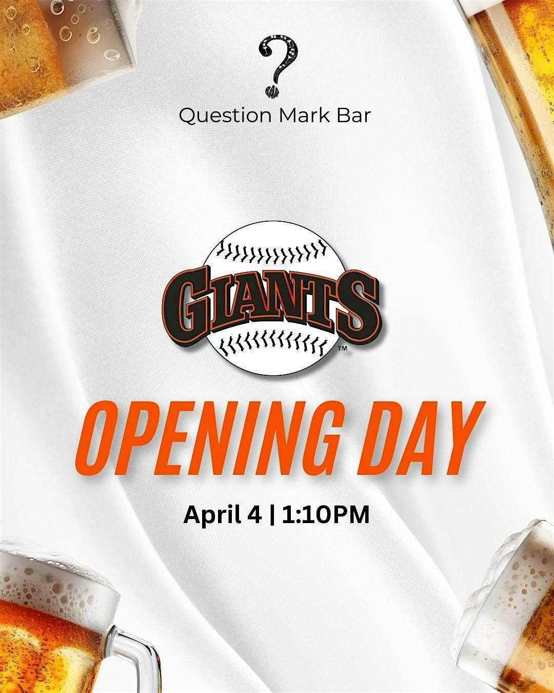 GIANTS OPENING DAY at Question Mark Bar!, 13 May | Event in San Francisco | AllEvents