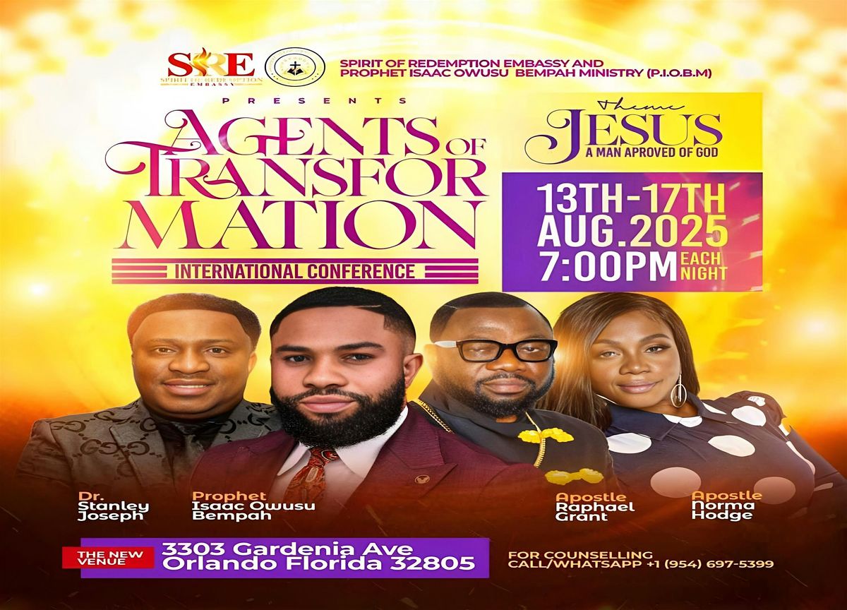 AGENTS OF TRANSFORMATION, 13 August | Event in Orlando | AllEvents