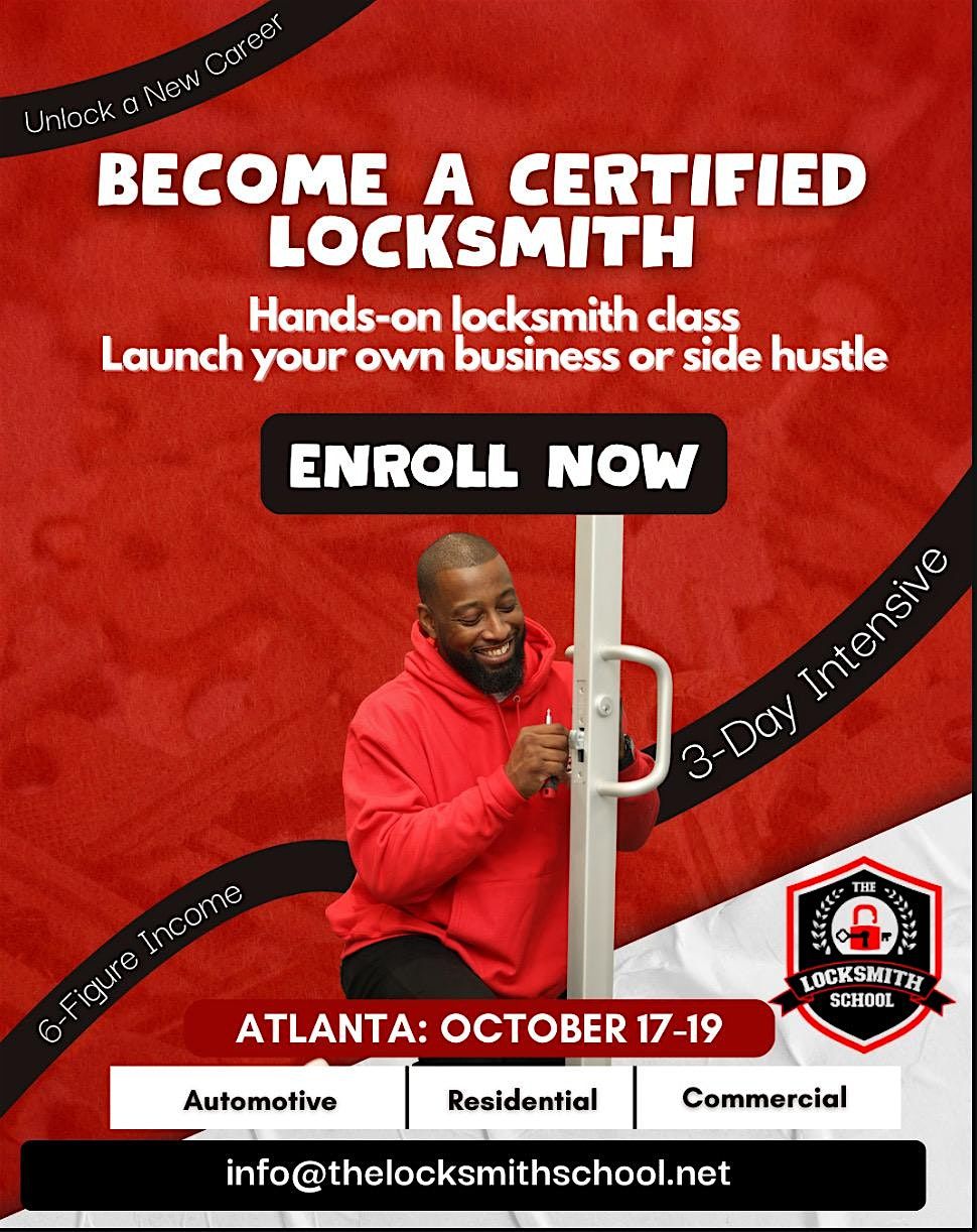 Unlock Your Future – Locksmith Training Class (October 17–19 in Atlanta), 17 October | Event in Atlanta