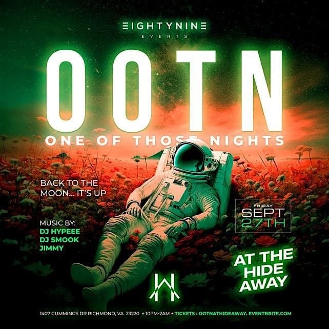ONE OF THOSE NIGHTS, 30 August | Event in Richmond | AllEvents