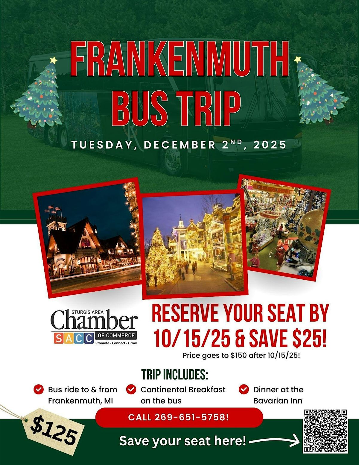 Bus Trip to Frankenmuth, MI, 2 December | Event in Sturgis | AllEvents