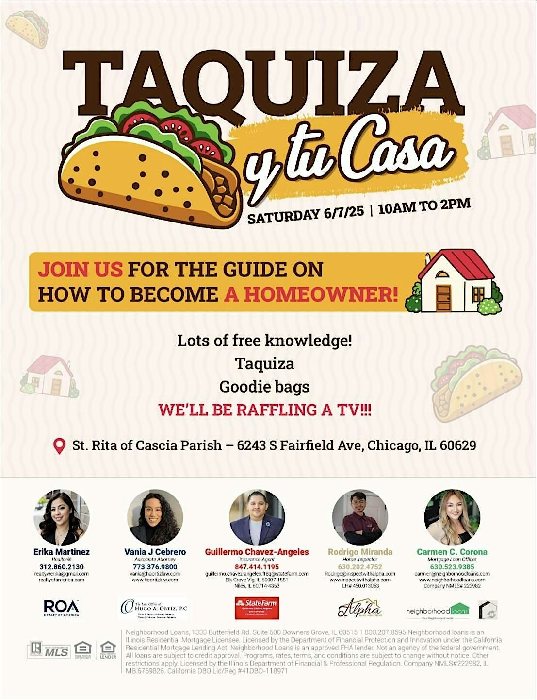TAQUIZA Y TU CASA - FREE Homebuying Seminar, 7 June | Event in Chicago | AllEvents