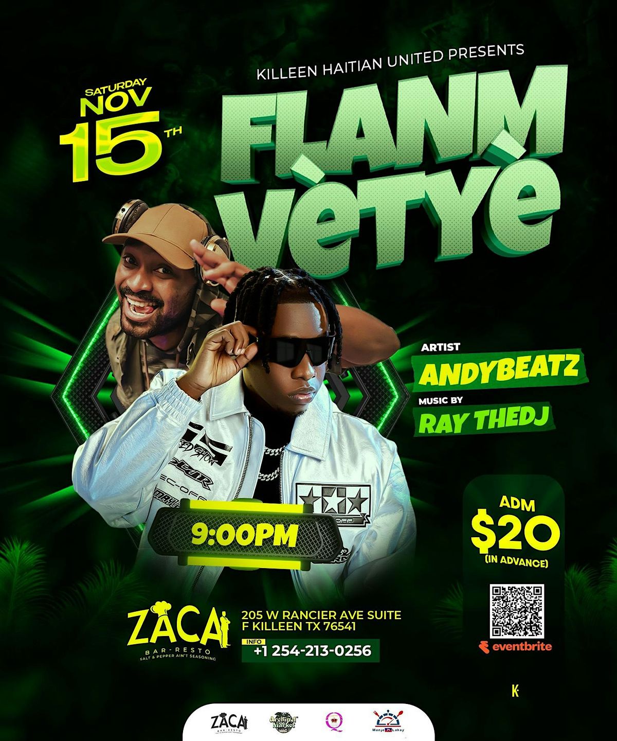 Flanm Vertieres/ Andybeatz, 15 November | Event in Killeen | AllEvents