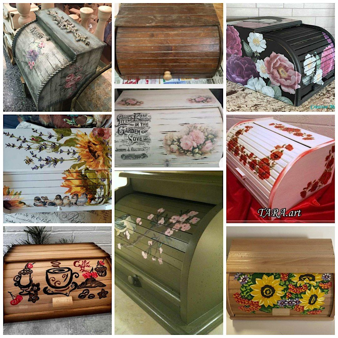 Learn to Upcycle Furniture! - Make & Take Bread Box w/Resin Paint & Art | Event in Salt Lake City