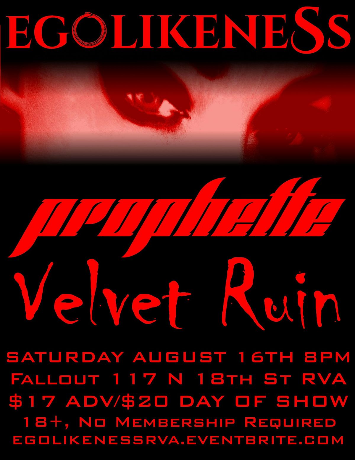Ego Likeness, Prophette & Velvet Ruin, 16 August | Event in Richmond | AllEvents
