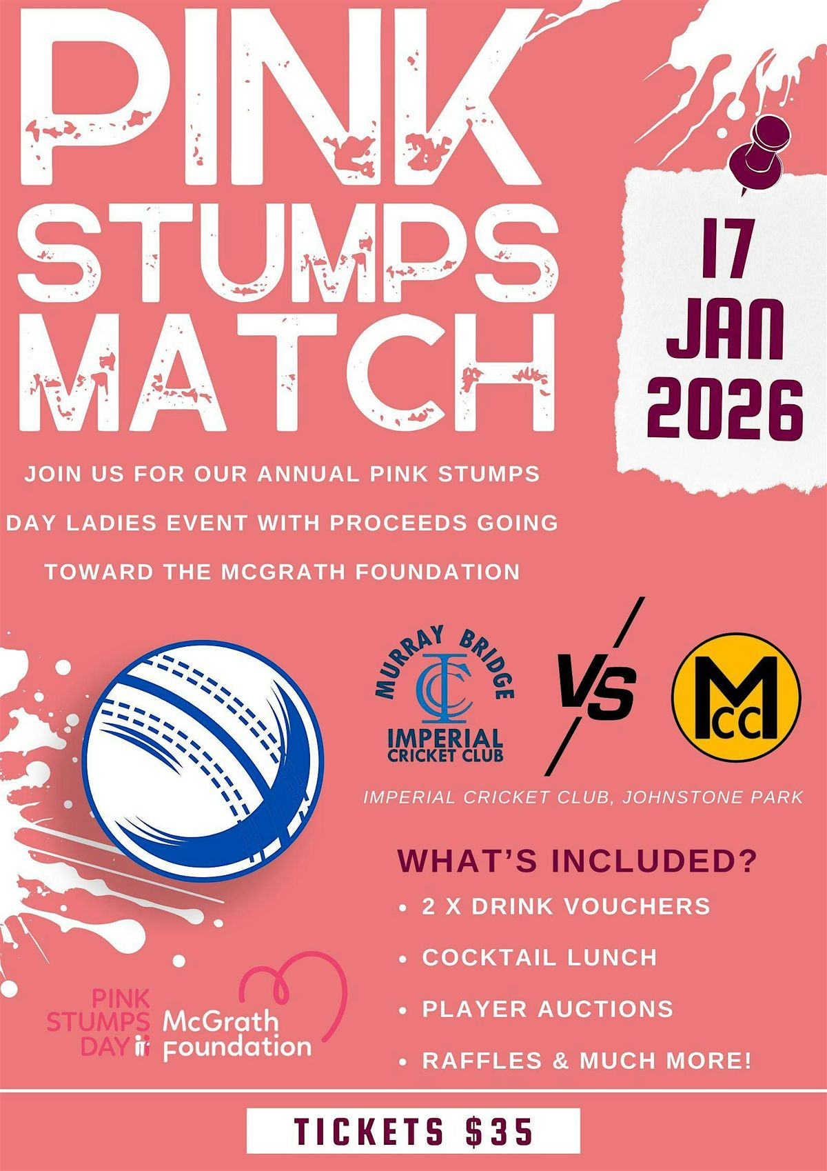 Pink Stumps Day, 17 January | Event in Murray Bridge | AllEvents