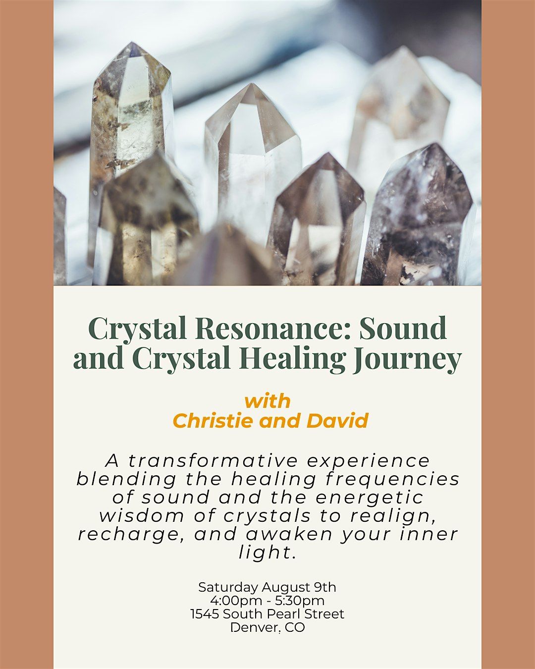Crystal Resonance: Sound and Crystal Healing Journey, 9 August | Event in Denver | AllEvents