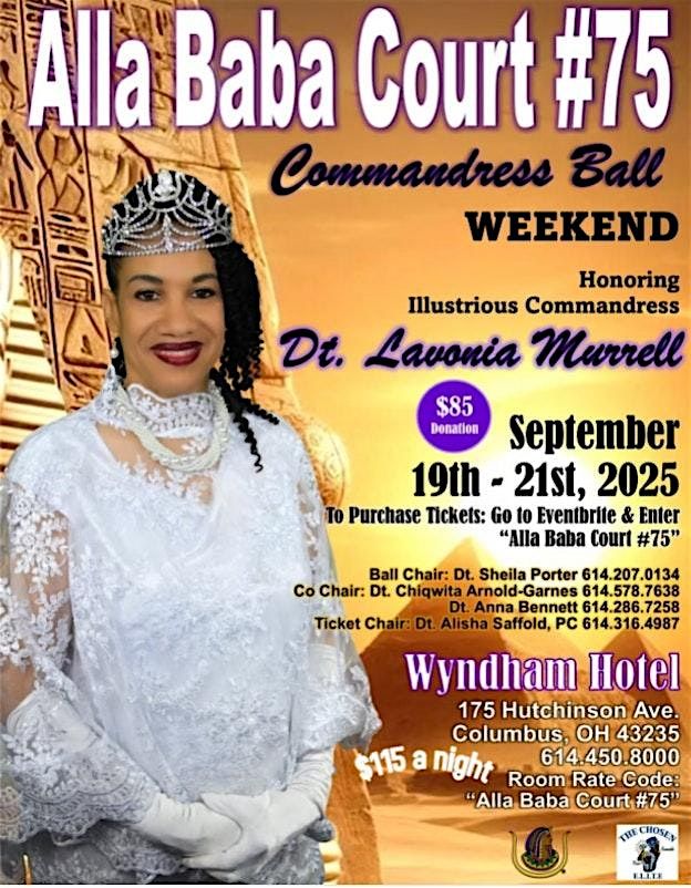 ALLA BABA COURT #75, Illustrious Commandress Ball, 19 September | Event in Columbus | AllEvents
