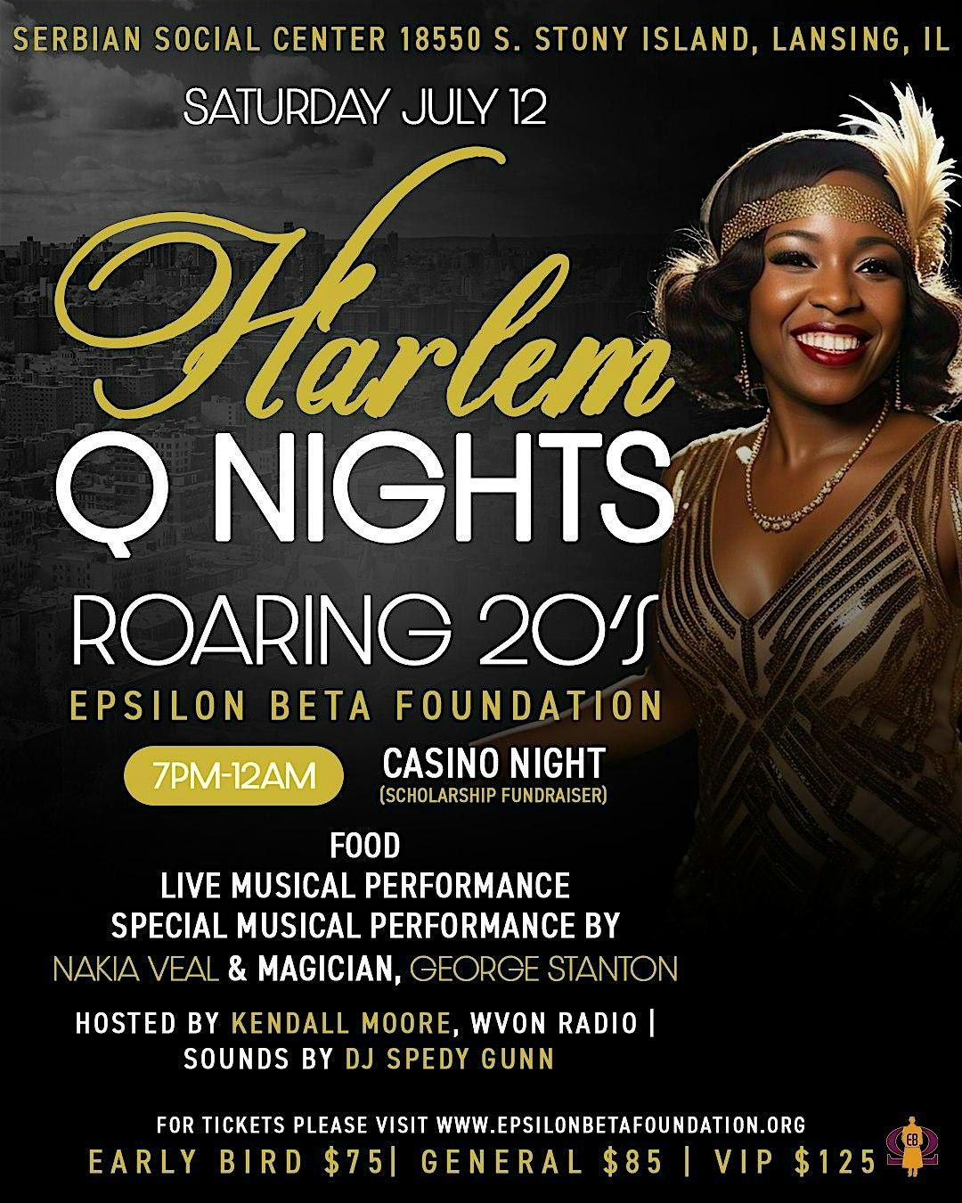 Harlem Q Nights "Epsilon Beta Foundation Fundraiser", 12 July | Event in Lansing | AllEvents