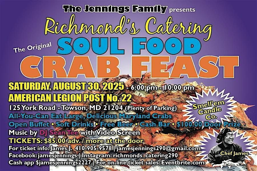 "THE ORIGINAL" Soul Food Crab Feast, 30 August | Event in Towson | AllEvents