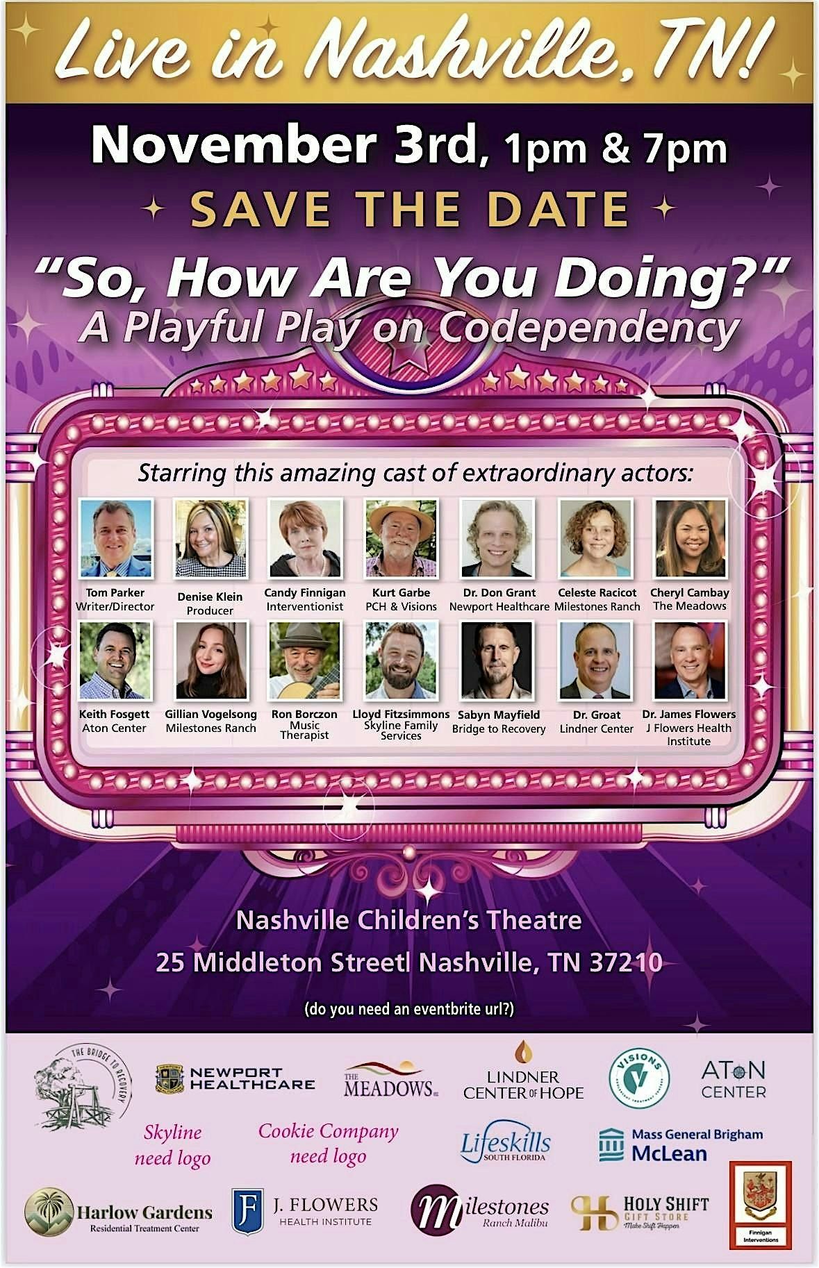 "So How Are You Doing?" A Playful Play on Codependency, 3 November | Event in Nashville | AllEvents