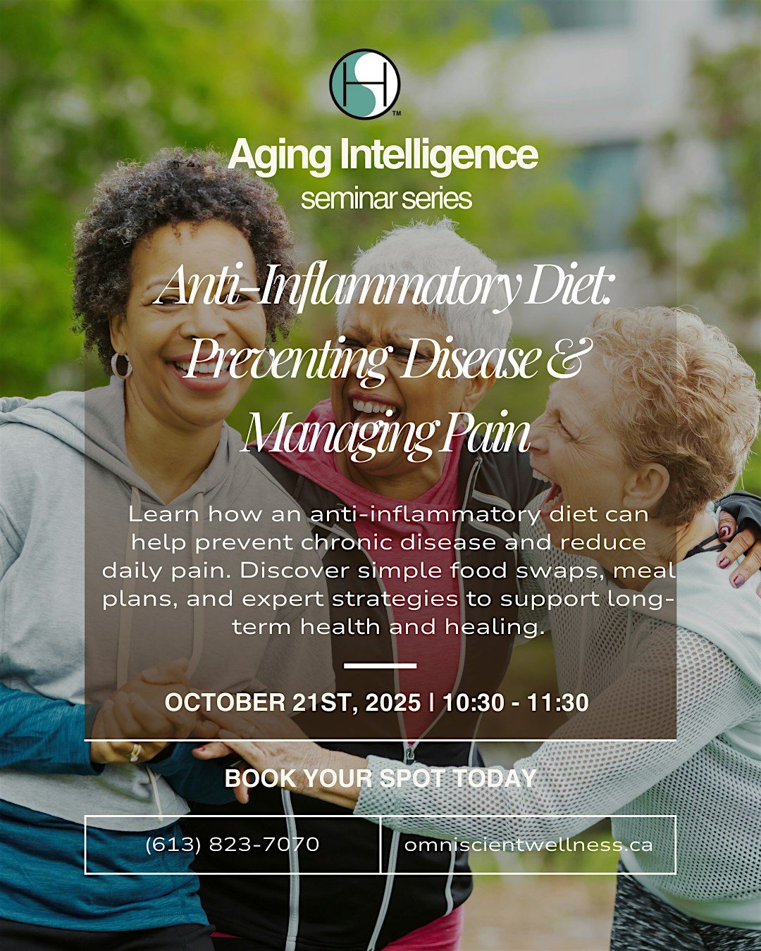 AI Seminar:  Anti-Inflammatory Diet: Preventing  Disease & Managing Pain, 11 November | Event in Ottawa