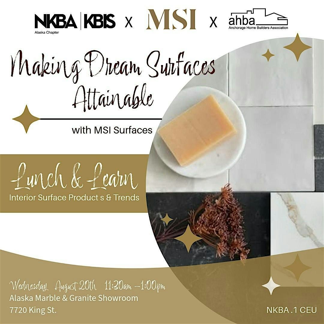 Lunch & Learn with MSI Surfaces: Making Dream Surfaces Attainable, 20 August | Event in Anchorage | AllEvents