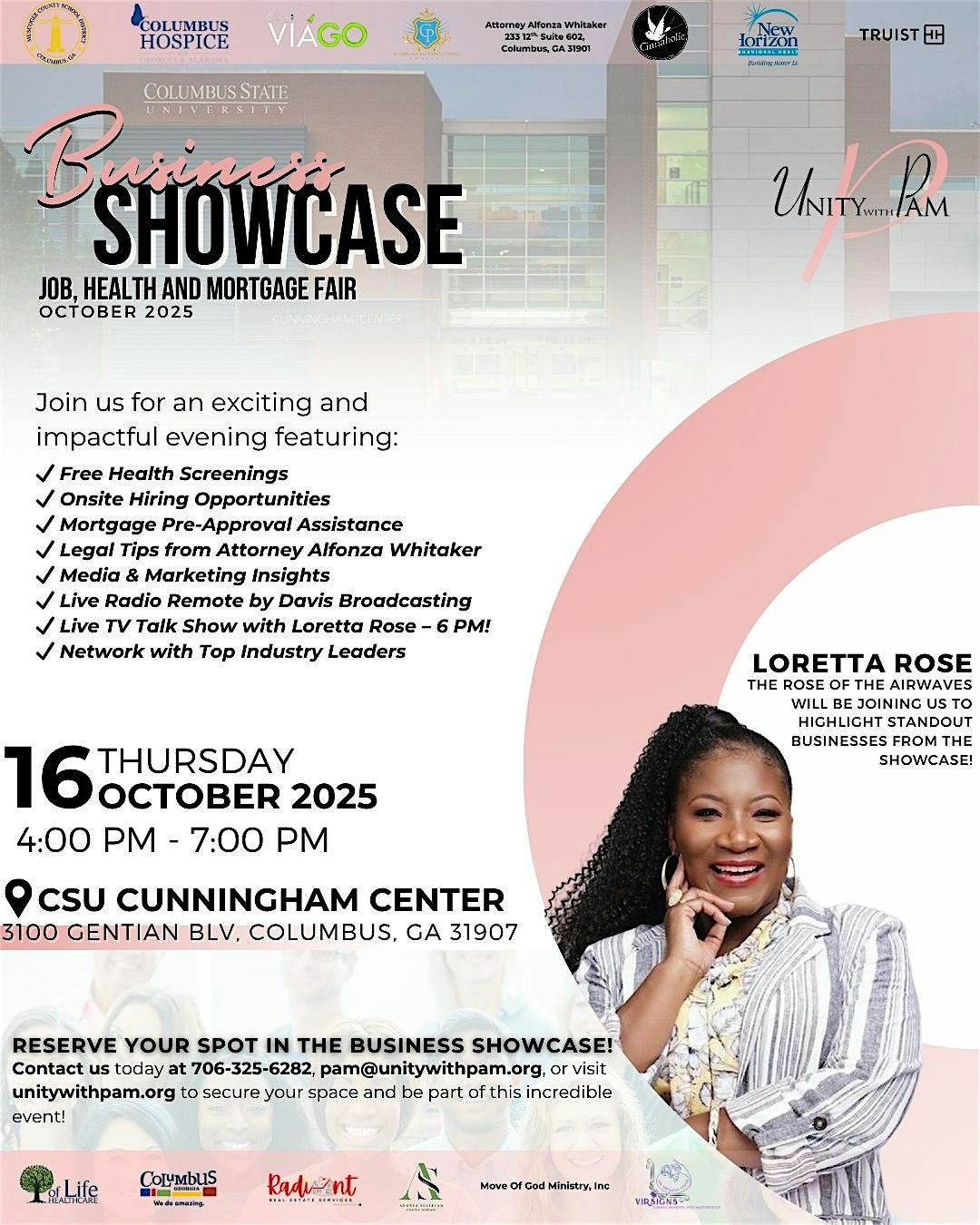 Unity With Pam 6th Business Showcase, Job, Health, Mortgage Fair, 16 October | Event in Columbus | AllEvents