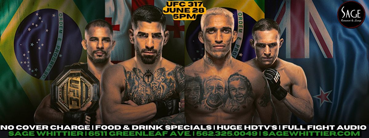 UFC 317 Ilia Topuria vs Charles Oliveira Watch Party at Sage Whittier, 28 June | Event in Whittier | AllEvents
