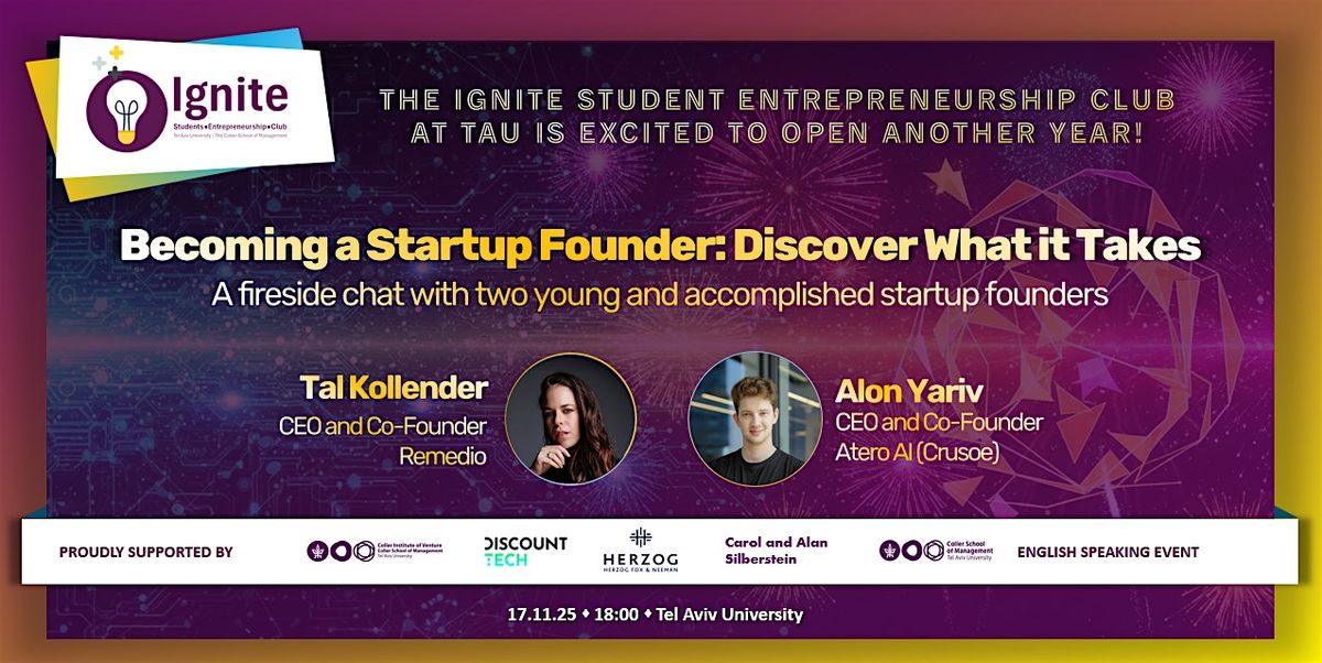 Becoming a Startup Founder: Discover What it Takes, 17 November | Event in Tel Aviv-Yafo | AllEvents