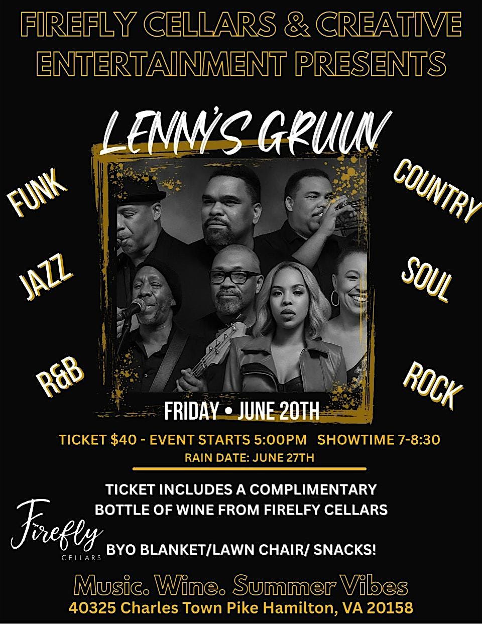 Lenny's Gruuv at Firefly Cellars | Event in Hamilton | AllEvents
