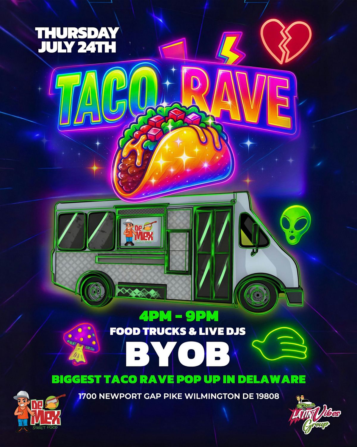 TACO RAVE POP UP WILMINGTON DELAWARE, 24 July | Event in Wilmington | AllEvents