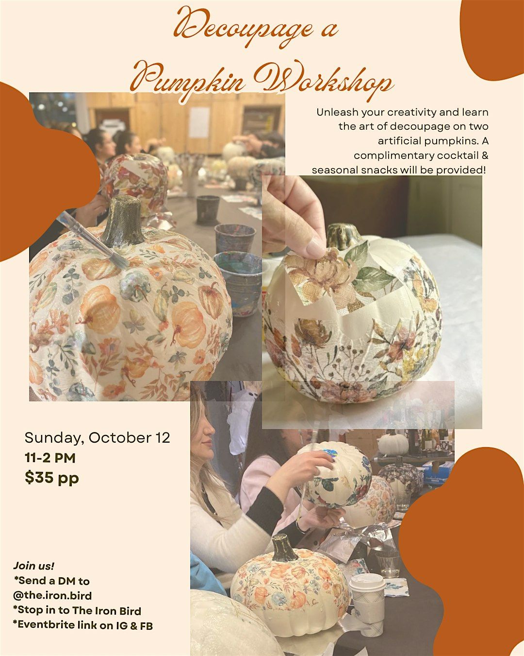 Decoupage Pumpkins Workshop, 12 October | Event in Downingtown | AllEvents