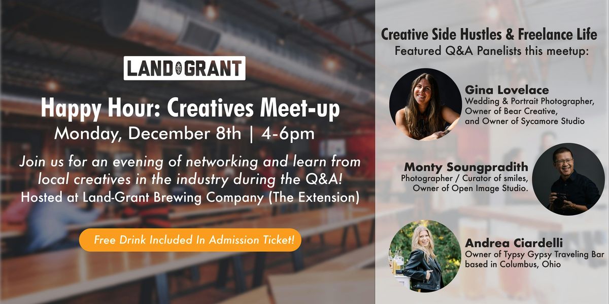 Creatives Happy Hour at Land-Grant! + Q&A with local creatives, 8 December | Event in Columbus | AllEvents