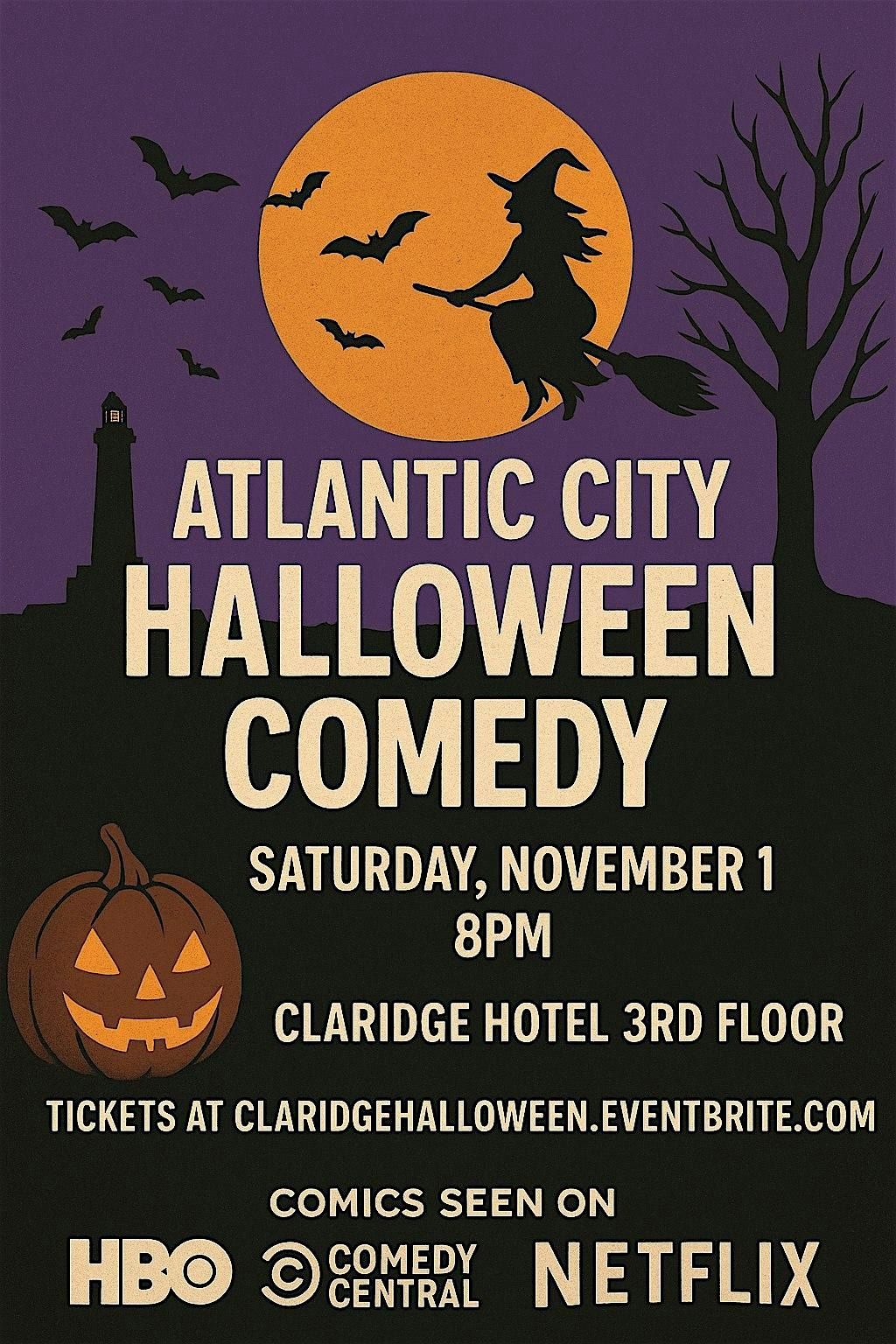Halloween Comedy- Atlantic City-Claridge-Sat 11/1 -8pm $20 AllStar Lineup, 1 November | Event in Atlantic City