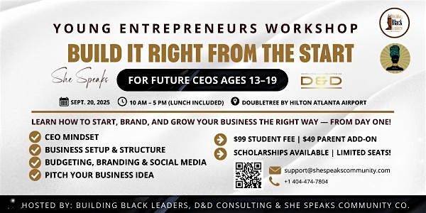 Young Entrepreneurs Workshop: Build It Right from the Start, 20 September | Event in Atlanta | AllEvents