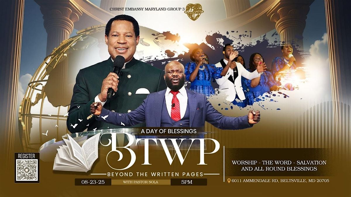 A DAY OF BLESSINGS - BEYOND THE WRITTEN PAGES (BWTP), 23 August | Event in Beltsville | AllEvents