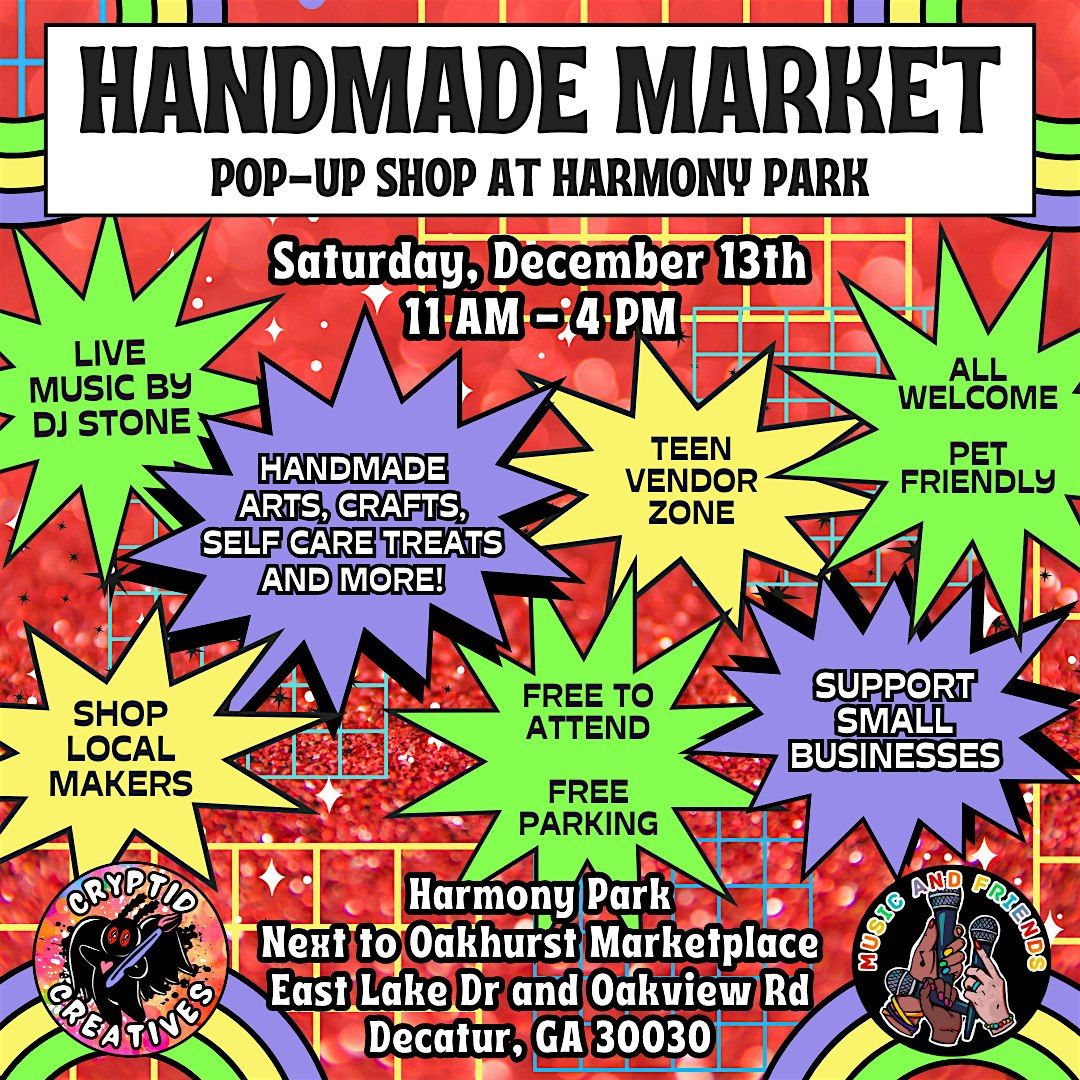 Handmade Market at Harmony Park: Winter Gifts and Local Goods!, 13 December | Event in Decatur | AllEvents