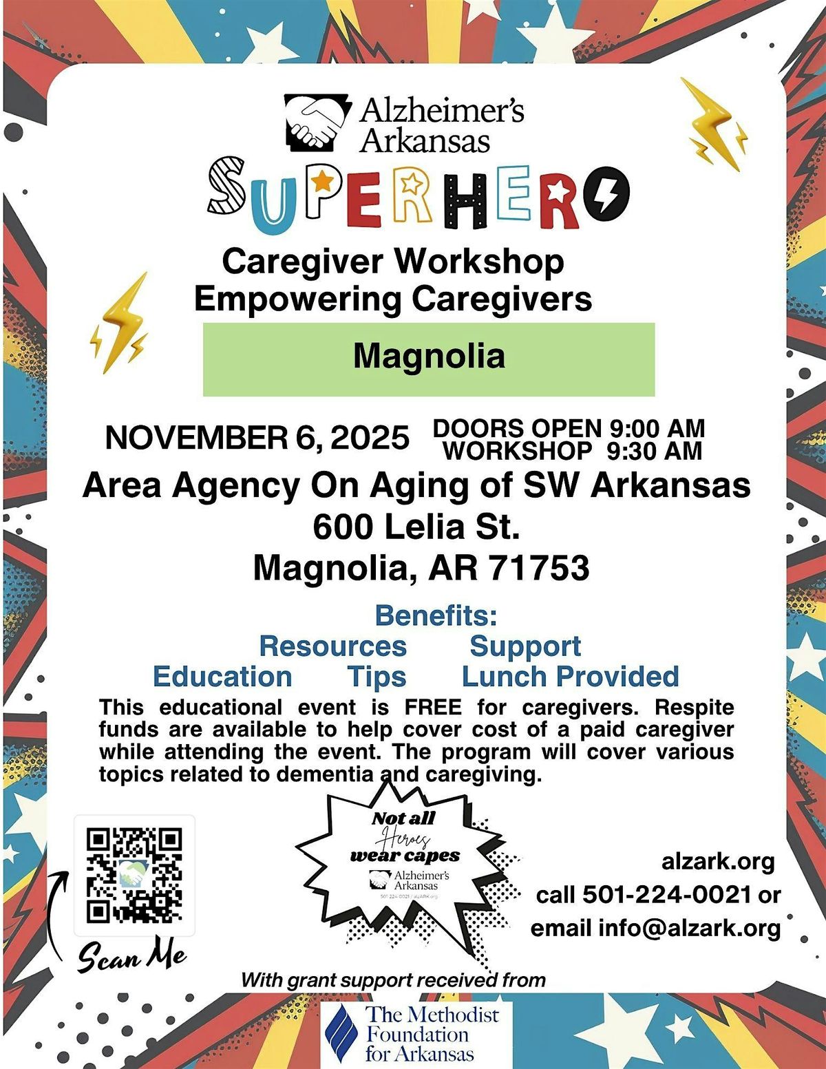Copy of ALZ ARK Caregiver Workshop- Manolia, 6 November | Event in Magnolia | AllEvents