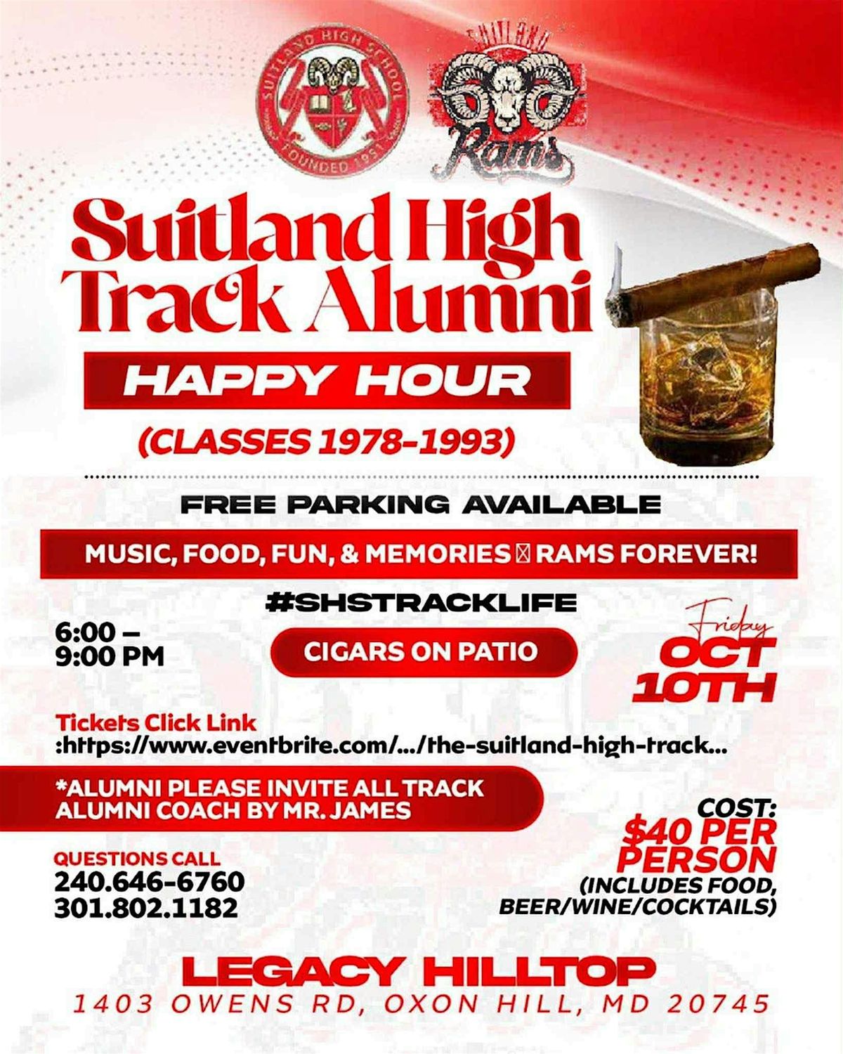 The Suitland High Track Alumni Happy Hour (Classes 1978-1993) | Event in Oxon Hill | AllEvents
