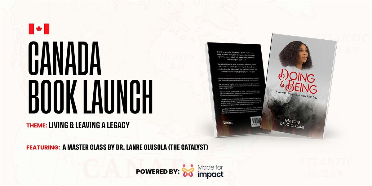 Doing & Being Book Launch Canada, 23 August | Event in Oakville | AllEvents