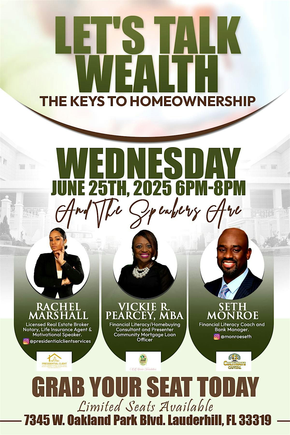 Let’s Talk Wealth: The Keys To Homeownership, 25 June | Event in Tamarac | AllEvents